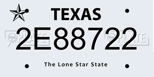 2E88722 Texas License Plate