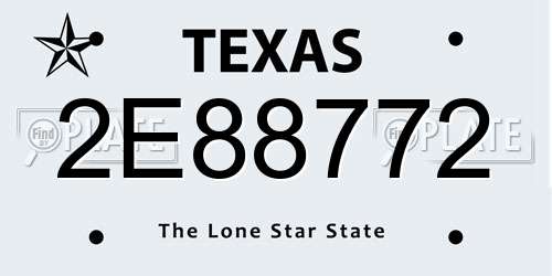 2E88772 Texas License Plate