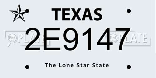 2E9147 Texas License Plate