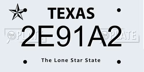 2E91A2 Texas License Plate