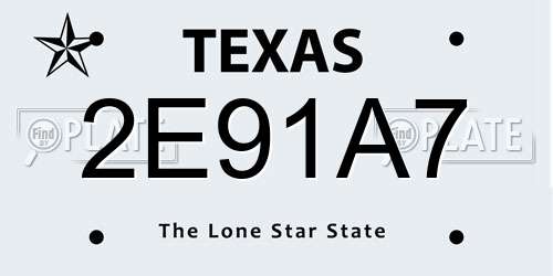 2E91A7 Texas License Plate