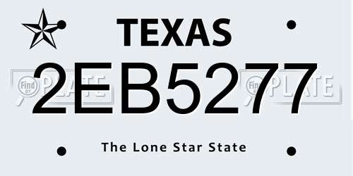 2EB5277 Texas License Plate