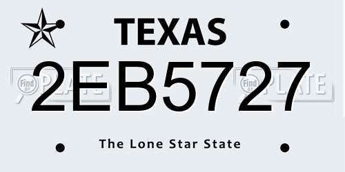 2EB5727 Texas License Plate