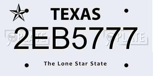 2EB5777 Texas License Plate