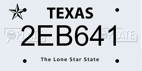 2EB641 Texas License Plate