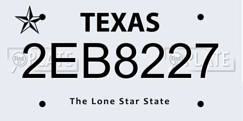 2EB8227 Texas License Plate
