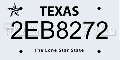 2EB8272 Texas License Plate