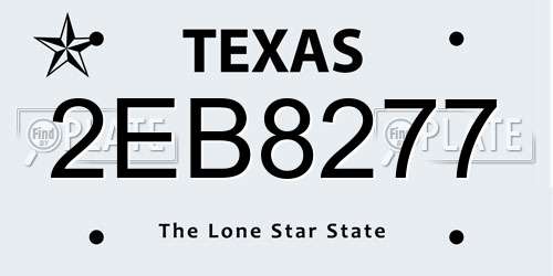 2EB8277 Texas License Plate