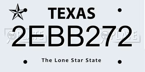 2EBB272 Texas License Plate