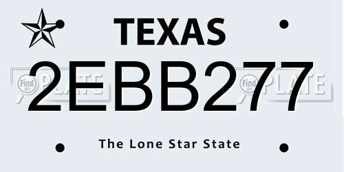 2EBB277 Texas License Plate