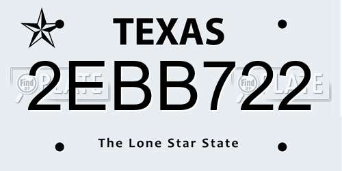 2EBB722 Texas License Plate