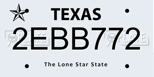 2EBB772 Texas License Plate
