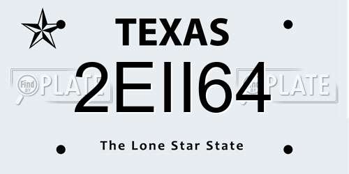 2EII64 Texas License Plate
