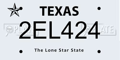 2EL424 Texas License Plate