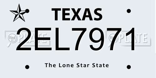 2EL7971 Texas License Plate