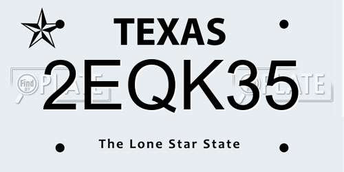 2EQK35 Texas License Plate