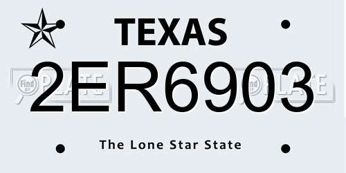 2ER6903 Texas License Plate