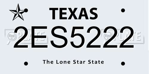 2ES5222 Texas License Plate