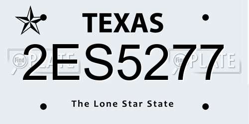 2ES5277 Texas License Plate