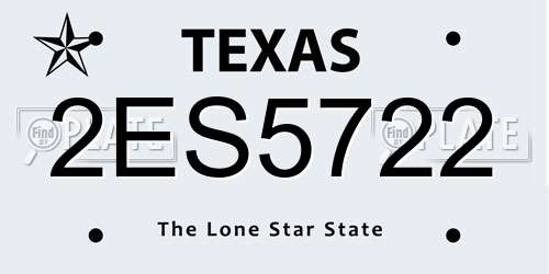 2ES5722 Texas License Plate