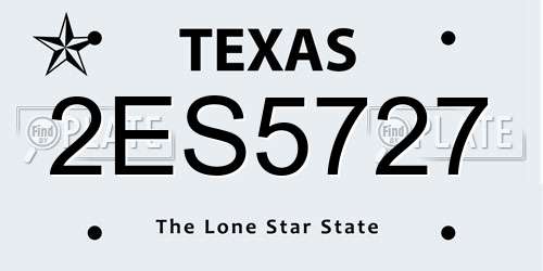 2ES5727 Texas License Plate