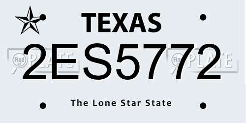 2ES5772 Texas License Plate