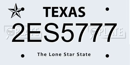 2ES5777 Texas License Plate