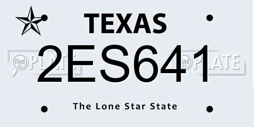 2ES641 Texas License Plate