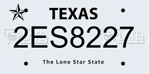 2ES8227 Texas License Plate