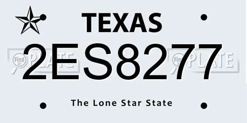 2ES8277 Texas License Plate