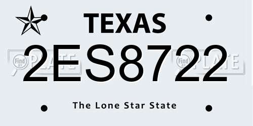 2ES8722 Texas License Plate