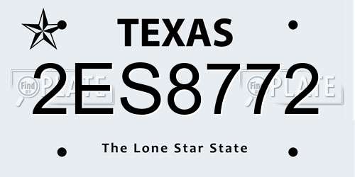 2ES8772 Texas License Plate