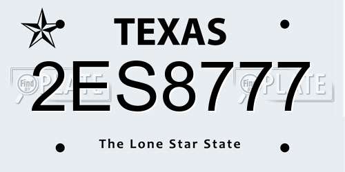 2ES8777 Texas License Plate