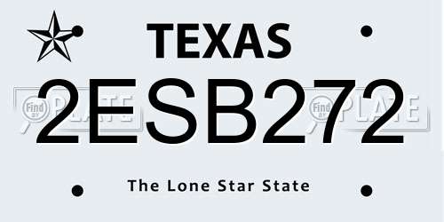 2ESB272 Texas License Plate