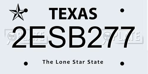 2ESB277 Texas License Plate