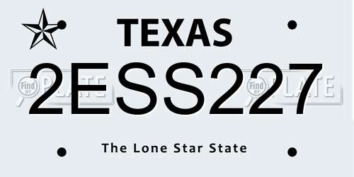 2ESS227 Texas License Plate