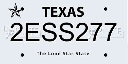 2ESS277 Texas License Plate