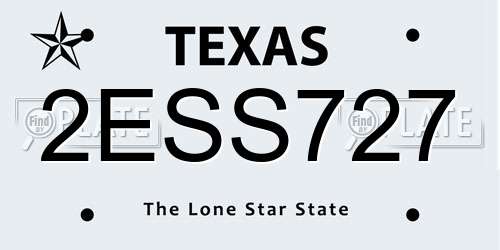 2ESS727 Texas License Plate