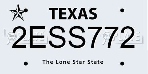 2ESS772 Texas License Plate