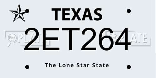 2ET264 Texas License Plate