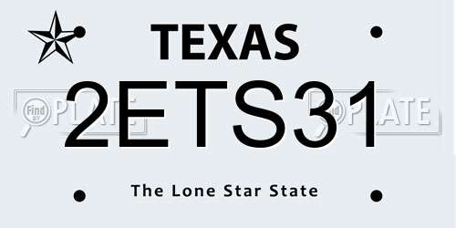 2ETS31 Texas License Plate
