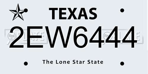 2EW6444 Texas License Plate