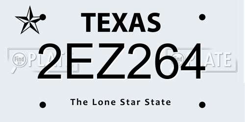 2EZ264 Texas License Plate