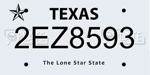 2EZ8593 Texas License Plate