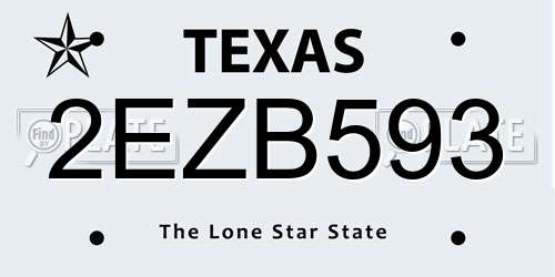 2EZB593 Texas License Plate