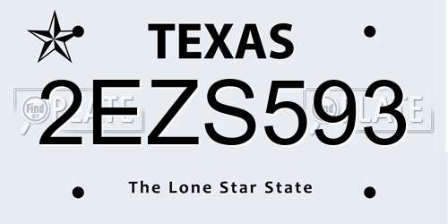 2EZS593 Texas License Plate