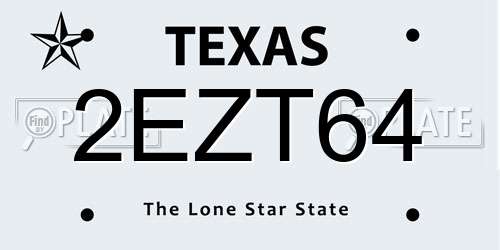 2EZT64 Texas License Plate