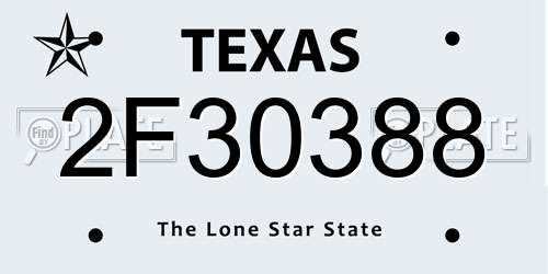 2F30388 Texas License Plate