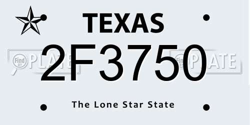 2F3750 Texas License Plate