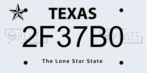 2F37B0 Texas License Plate
